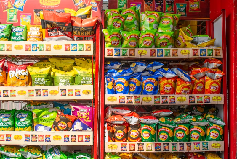 image of international snacks in supermarket showing potential of food and beverage consultant in india for your brand