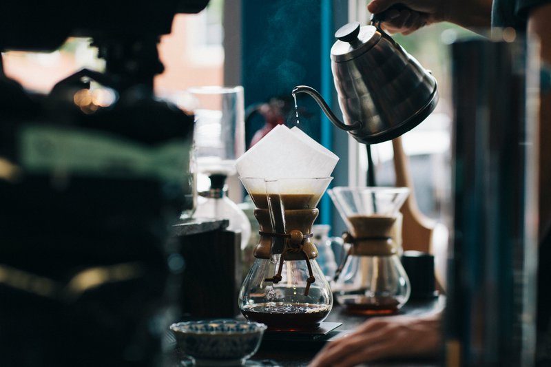 Coffee market trends also span different brewing techniques, including this style of pour-over coffee.